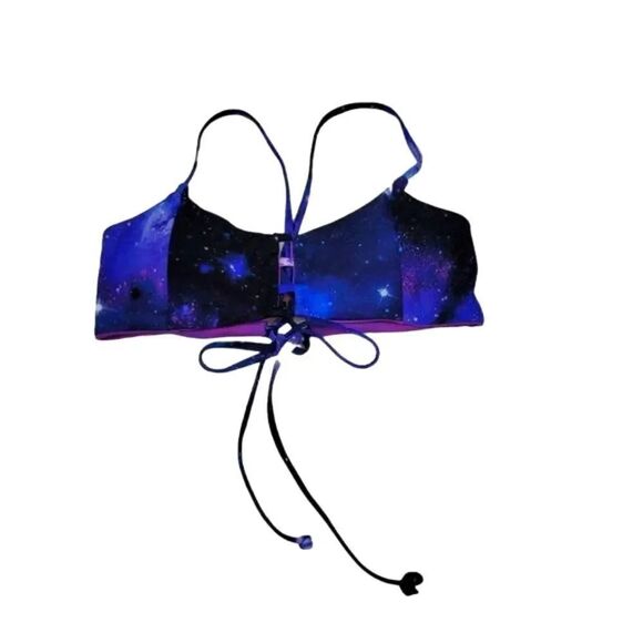 Hot Topic Reversible Galaxy and Purple Swim Bikini Top Size S/M - Picture 6 of 11